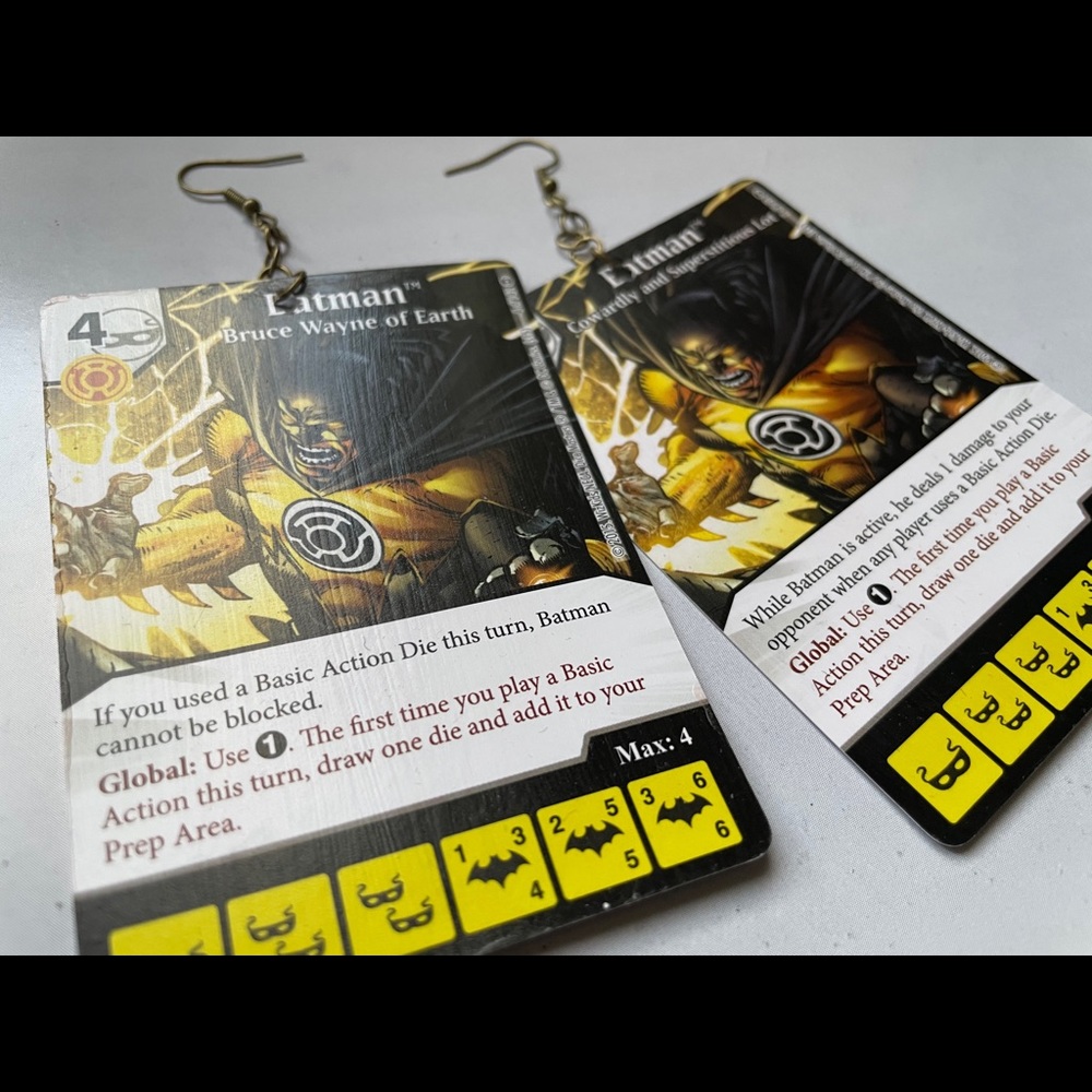 Batman card game earrings!